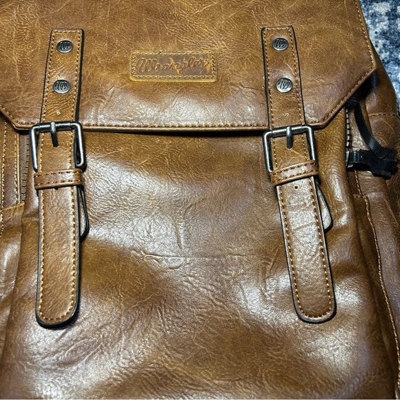 Montana West x Wrangler Brown Vegan Leather Laptop Backpack main image 10